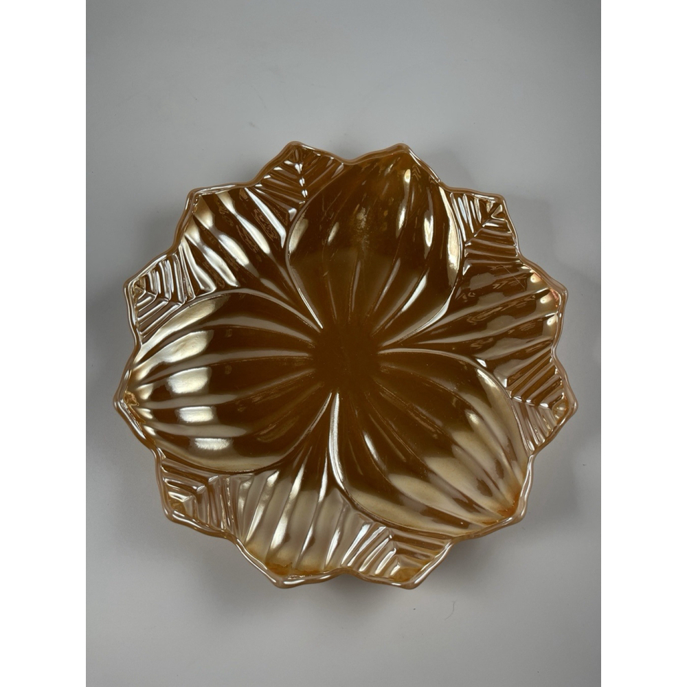 Vintage Peach Lustre Flower Pattern Mint/Candy/Nut Dish